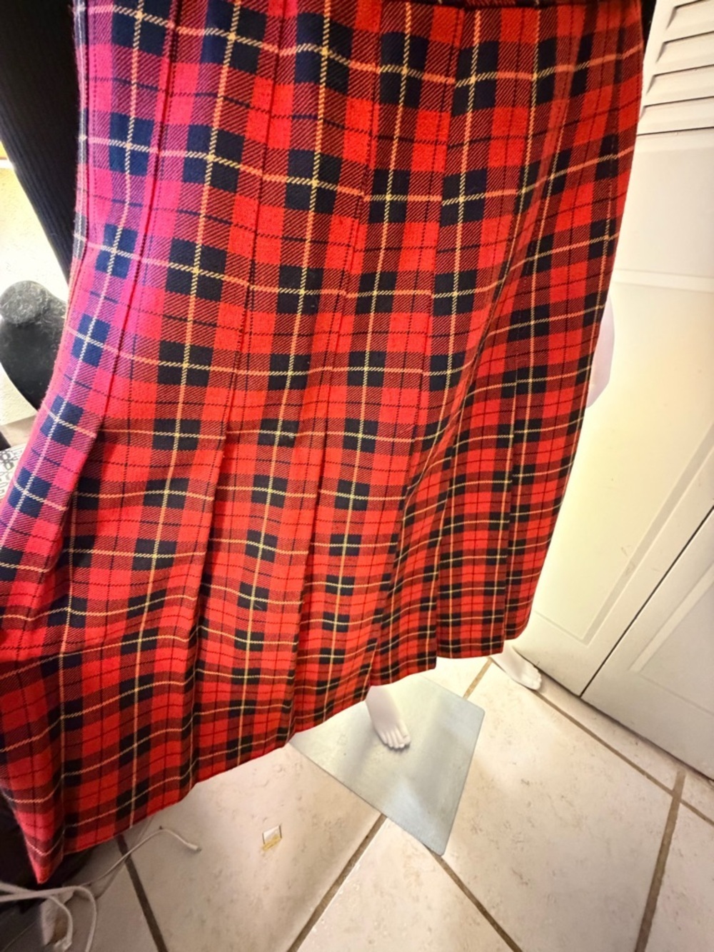 vintage Metro new york Red Plaid A-Line Skirt size 12 - Picture 4 of 9